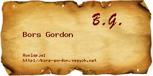 Bors Gordon névjegykártya